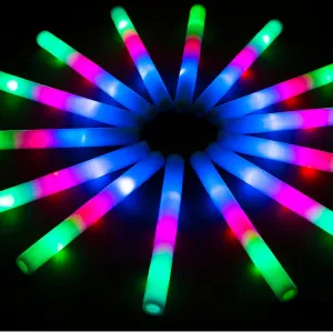 105 PCS LED Foam Glow Sticks, Glow Sticks Bulk Party Pack with 3 Modes Colorful Flashing, Glow in The Dark Party Supplies, Light Up Foam Sticks for Wedding, Glow Party, Birthday, Raves, Concert