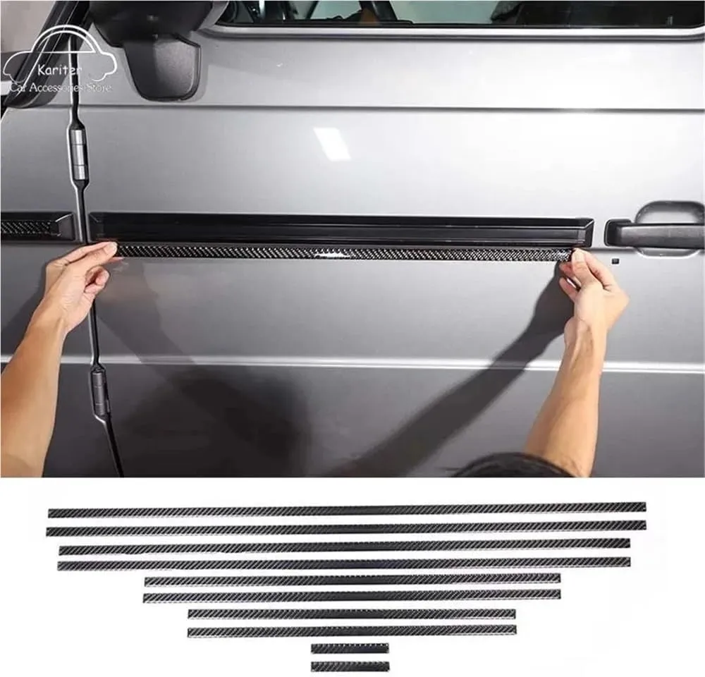 10pcs Acrylic Side Body Moulding Cover Trim Accent Compatible for AMG Brabus W463 G63 G65 G500 Sticker Accessories car Styling(10-18 Black AMG)