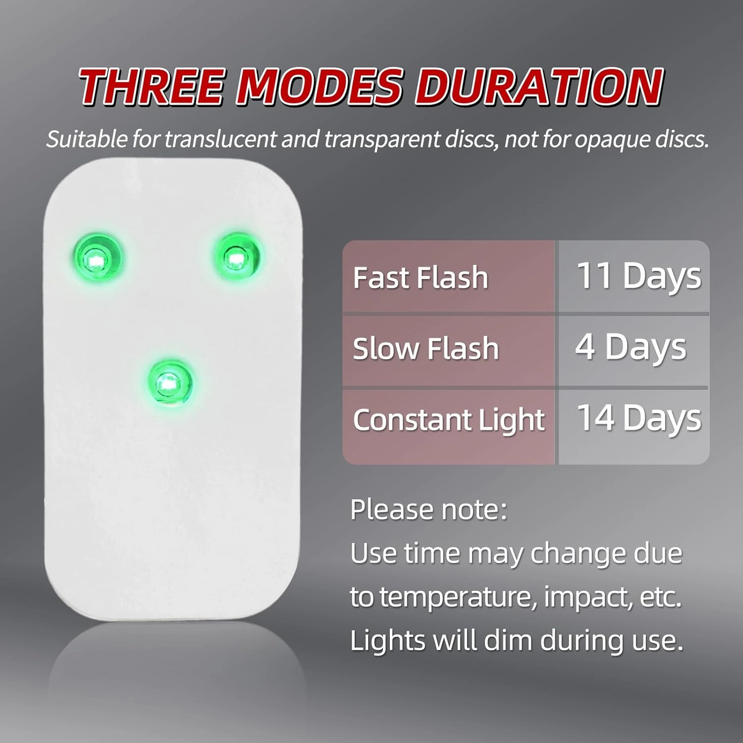 12-Pack Ultra-Lightweight Disc Golf LED Lights for Play Disc Golf in The Night and Other Usage