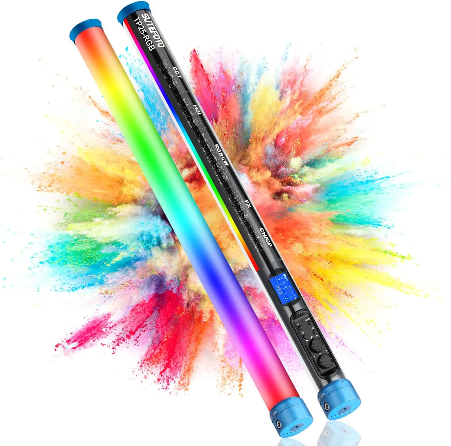 24.3" Large Handheld Light Wand, 2600 lumens RGB LED Video Light 360° Full Colors, RGB Tube Light for Photography Light Stick, CRI 98 , 2800K-10000K /Rechargeable Battery/LCD Display