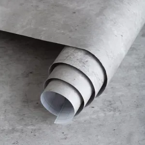 24"×591" Extra Big Thicker Concrete Wallpaper Peel and Stick Light Grey Concrete Cement Contact Paper 3D Vinyl Wrap Stained Matte Textured Wall Sticker Paper for Walls Office Bathroom Bedroom