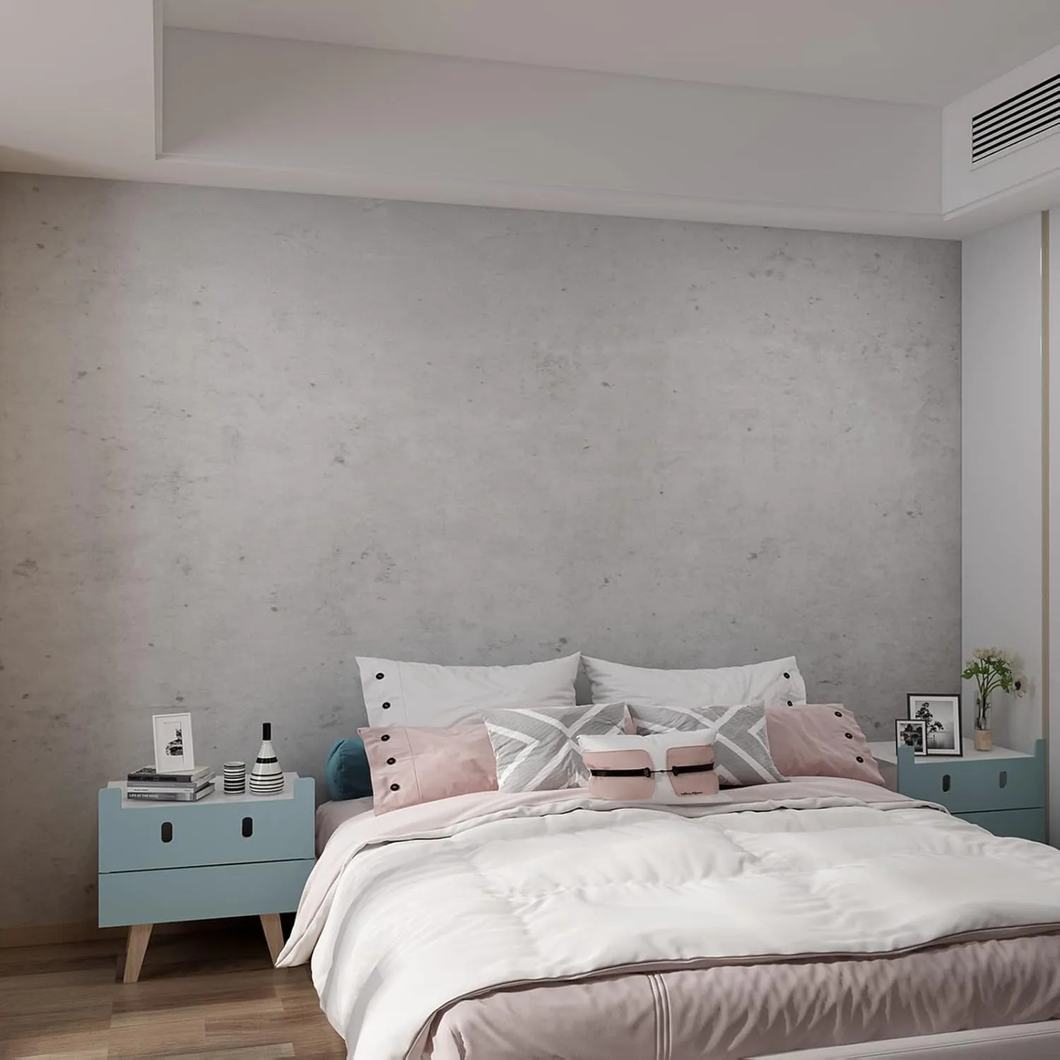 24"×591" Extra Big Thicker Concrete Wallpaper Peel and Stick Light Grey Concrete Cement Contact Paper 3D Vinyl Wrap Stained Matte Textured Wall Sticker Paper for Walls Office Bathroom Bedroom