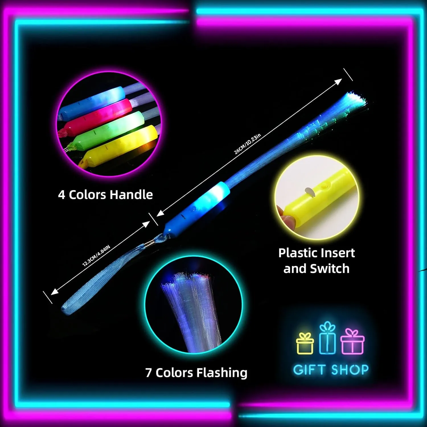 25 Pack Glow Sticks Mardi Gras Party Supplies ,Glow in the Dark Party Supplies,3 Models Flashing Sticks, Fiber Optic Wands Light up Sticks Fit Wedding Birthday Easter valentine's day