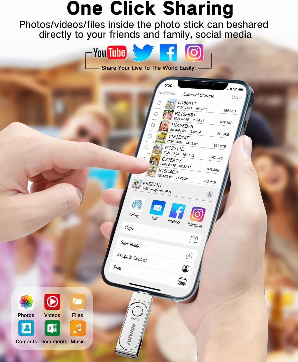 256GB Flash Drive Intended for iPhone, Memory Stick Storage Files Photos Videos Backup, Compatible with iPhone iPad Android PC, Plug and Play, No Application Required (Metal Silver)