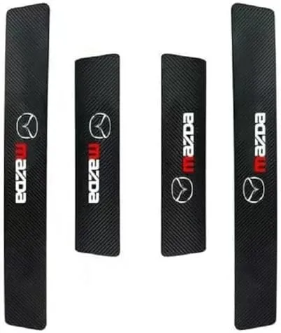 4 Pcs Car Door Sill Strips for Mazda Biante 2008–2018, Anti-Scratch Door Entry Guard Kick Plates,Pedal Decorative Strips, Interior Car Accessories