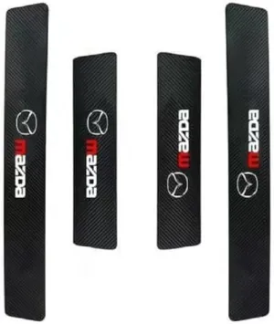4 Pcs Car Door Sill Strips for Mazda Biante 2008–2018, Anti-Scratch Door Entry Guard Kick Plates,Pedal Decorative Strips, Interior Car Accessories