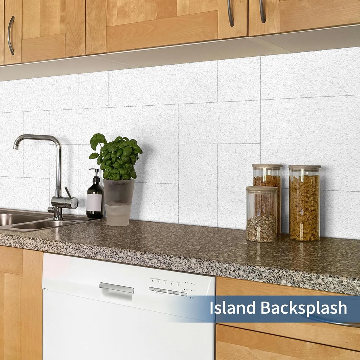 50-Pieces Thick PVC Subway Tile,4"x 8" Peel and Stick Backsplash Wall Tiles,White Self-Adhesive Backsplash for Kitchen,Bathroom,Living Rooms,Fireplace,RV(11.11 Sq. Ft. Coverage)