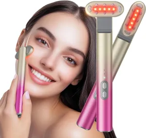 7 in 1 Red-Light-Therapy，Red Light Therapy for Face Eye Skincare Equipment at Home，Red for Skincare & Blue Rejuvenation Tool (Gradient Purple Pink)
