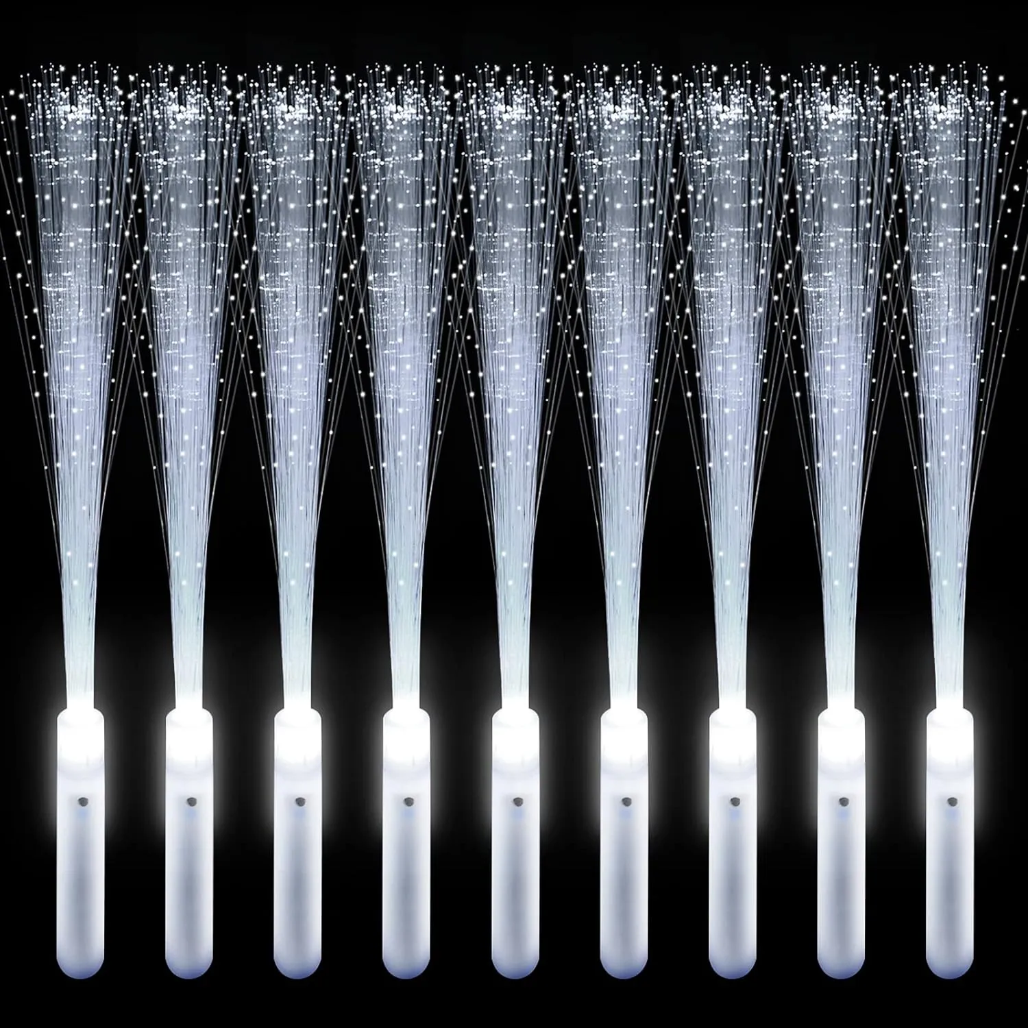 96 PCS Fiber Optic Wands LED White Glow Stick Flash Fiber Optic Light Rod for Bulk Wedding Lighting Wands Flashing Sticks with 3 Light Modes Including Creating The Perfect Party Concert Atmosphere