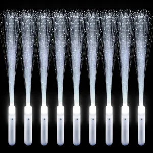 96 PCS Fiber Optic Wands LED White Glow Stick Flash Fiber Optic Light Rod for Bulk Wedding Lighting Wands Flashing Sticks with 3 Light Modes Including Creating The Perfect Party Concert Atmosphere
