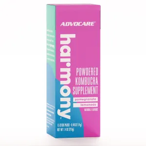 AdvoCare Harmony - Kombucha Drink Mix to Support Digestive & Gut Health* - Contains Prebiotics, Probiotics & Postbiotics - Good Source of Fiber - 15 Stick Packs