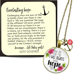 Always Have Hope Bible Necklace Pendant Psalm Quote Theme Anchor 24"
