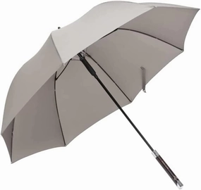 ANIIC Umbrella Golf Umbrella Windproof Automatic Open Stick Umbrella Heavy Duty British Gentleman Canopy Vented Umbrella for Rain and Sun (Color : Light Gray, Size : 96cm)