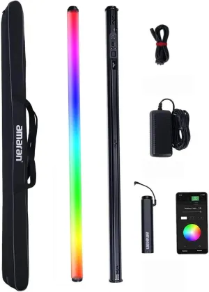 Aputure Amaran T4C RGBWW LED Tube Light,40W 2500K-7500K AdjustableHandheld Light Wand Support APP and DMX Control (120cm)