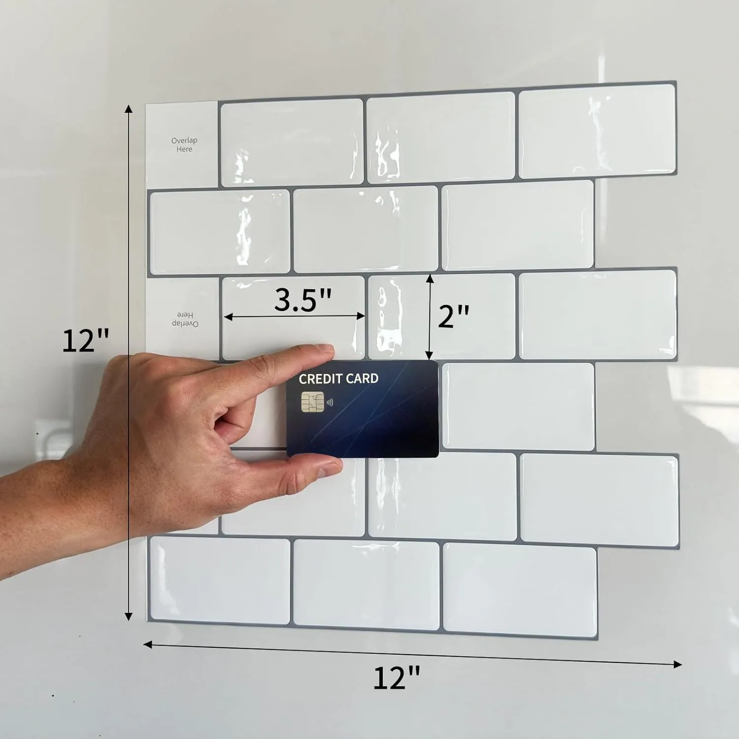 Art3d Backsplash Tile for Kitchen Peel and Stick, 10-Sheet Stick on Subway Tiles for Kitchem, Bathroom Back Splashes, 12"x12", Warm White with Gray Grout