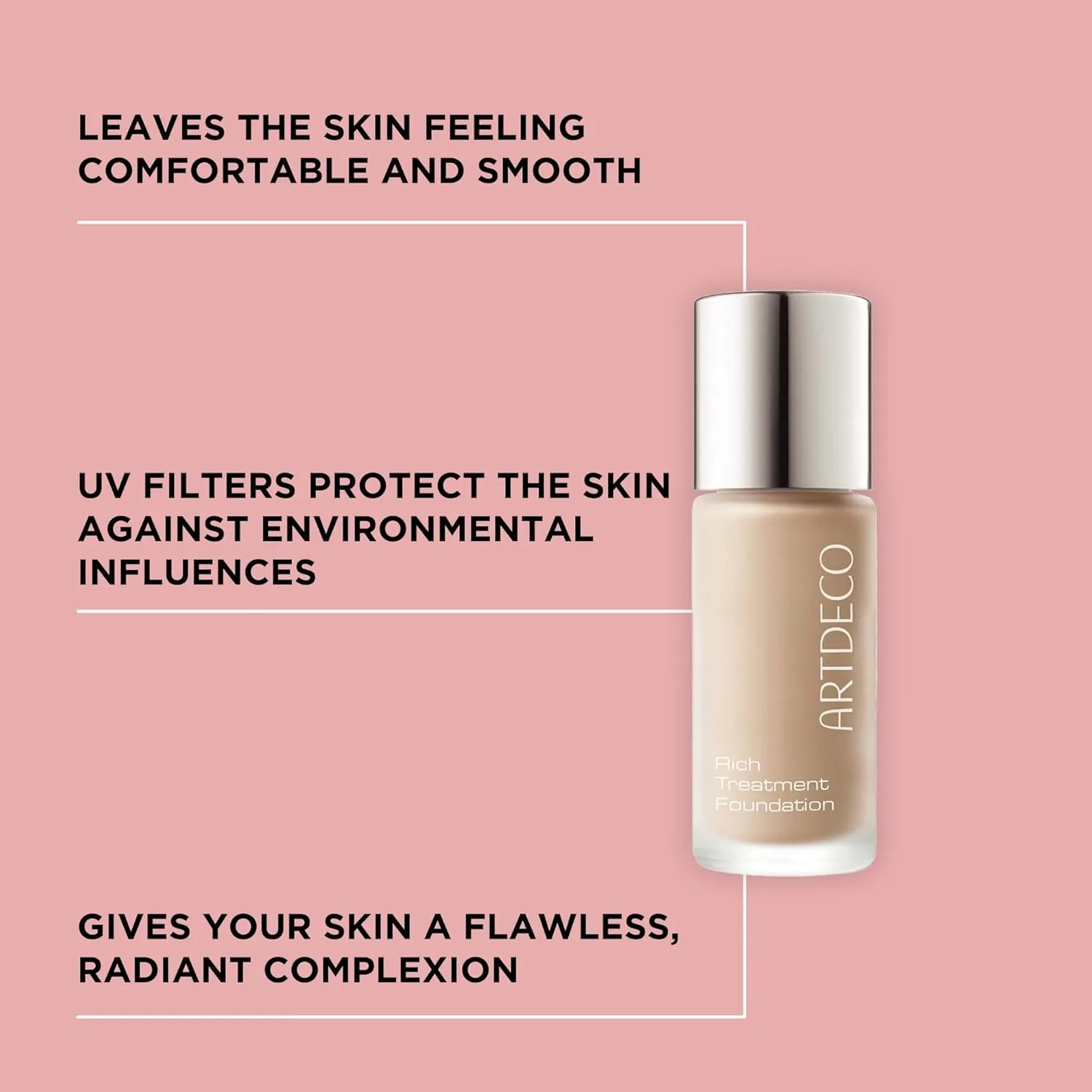 ARTDECO Rich Treatment Foundation - Creamy Honey N°17 - Conceals Imperfections & Creates Flawless Complexion - Long-Lasting - Even & Velvety-Smooth Finish - Water-Resistant - Vegan Makeup - 0.67 Fl Oz
