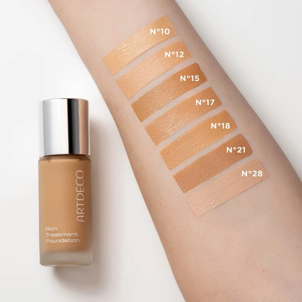 ARTDECO Rich Treatment Foundation - Deep Honey N°18 - Conceals Imperfections & Creates Flawless Complexion - Long-Lasting - Even & Velvety-Smooth Finish - Water-Resistant - Vegan Makeup - 0.67 Fl Oz