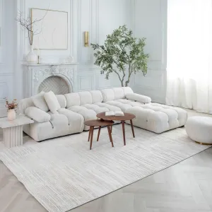 Astra 5'x8' (Exact Size: 5'3" x 7'7") Modern Indoor Area Rug, Beige Cream - Living Room, Bedroom, Dining Room, and Kitchen