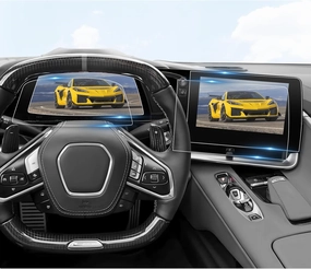 BIBIBO 4Pcs 2022-2025 Chevy Corvette Screen Protector for 2025 2022-2025 Chevrolet Corvette 8" Navigation Display & 12" Dashboard [Anti Glare& Scratch Ultra-Clear] 2024 2025 Corvette Accessories 2025