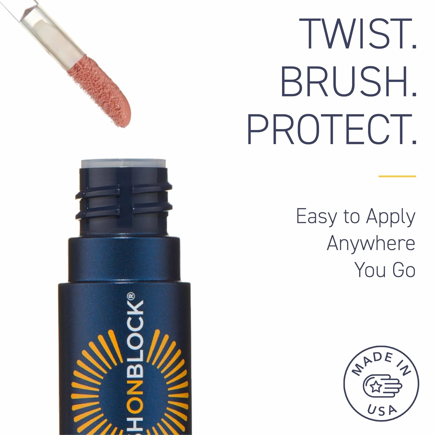 Brush On Block Sun Shine Protective Lip Oil SPF 30, Mineral Protection from UVA/UVB & Blue Light, Hydrating, Cruelty-Free, Gluten-Free, & Vegan, Coral