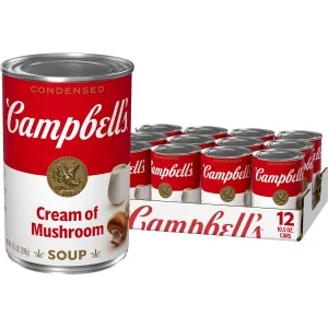 Campbell's Condensed Cream of Mushroom Soup, 10.5 Ounce Can (Case of 12)