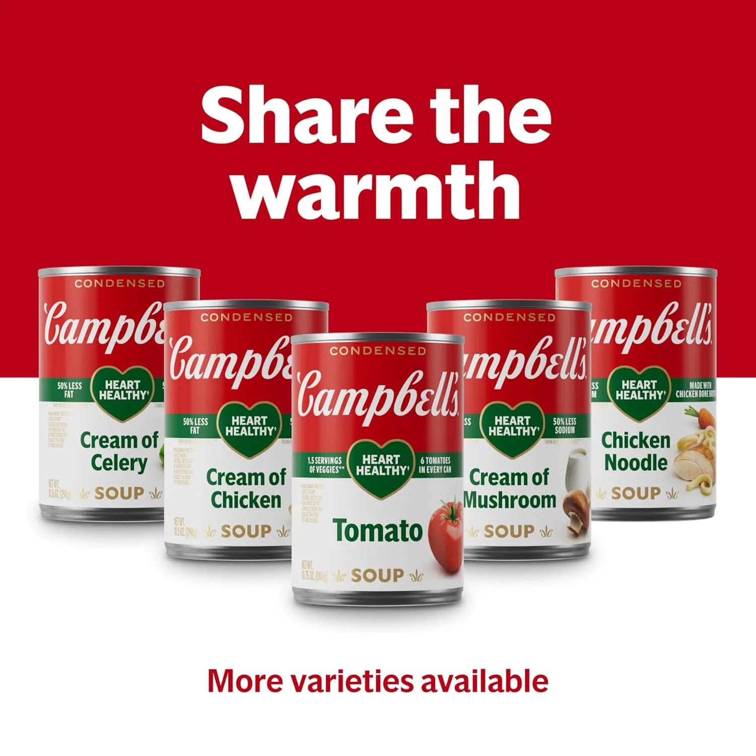 Campbell's Condensed Heart Healthy Cream of Mushroom Soup, 10.5 oz Can (12 Pack)