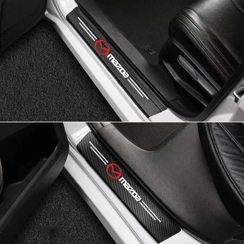 Car Door Sill Protector for Mazda Biante 2008-2018, Carbon Fiber Car Door Threshold Protection Car Door Edge Guards Trunk Door Entry Edge Protection Sticker Accessories,8pcs