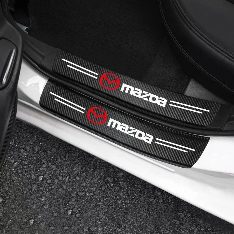 Car Door Sill Protector for Mazda Biante 2008-2018, Carbon Fiber Car Door Threshold Protection Car Door Edge Guards Trunk Door Entry Edge Protection Sticker Accessories,8pcs