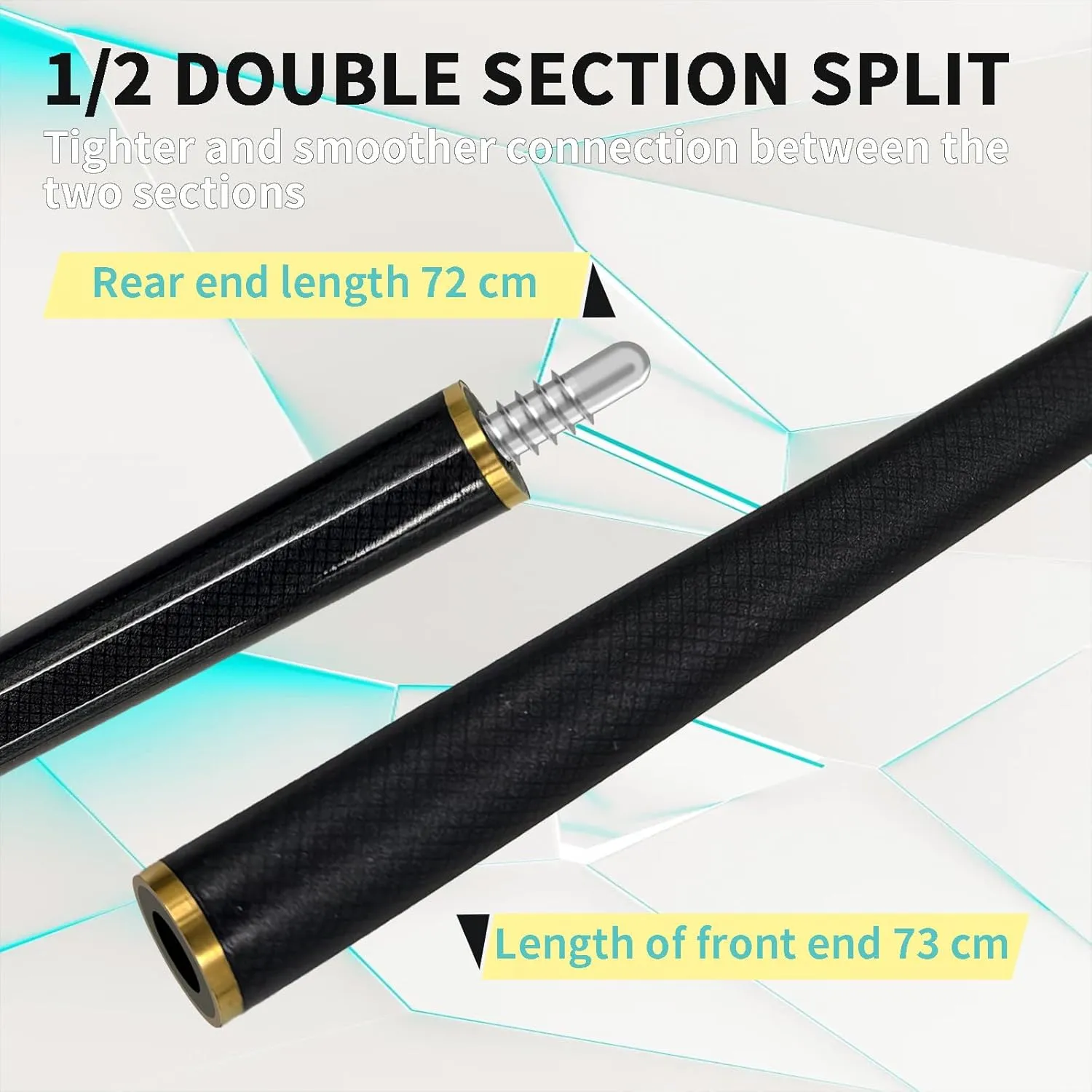 Carbon Fiber Pool Cue Stick 9.5mm Low Deflection Pool Stick Cue Stick Billiard Pool Cue Stick for Home Bars Pool Halls,White1