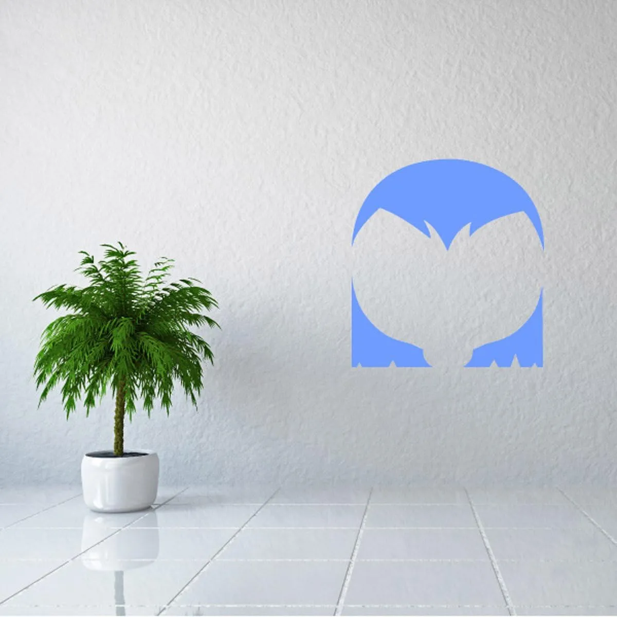 Character Face Wall Decals Stickers ID010, Light Blue, 72 Inches