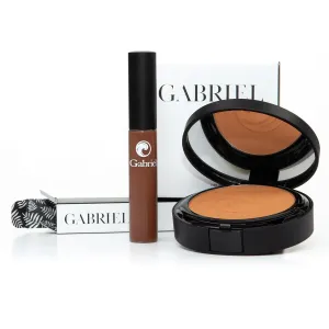 Cream Concealer (Dark)   Dual Powder Foundation (Deep)   Cosmetic Travel Bag (Deep Beige SET, 1)