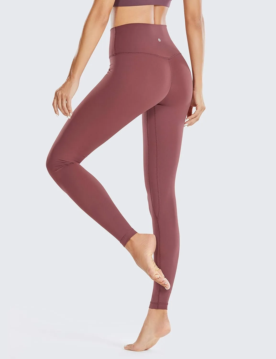 CRZ YOGA Women's Naked Feeling Yoga Pants 28 Inches - High Waisted Workout Leggings Full Length Tights Buttery Soft