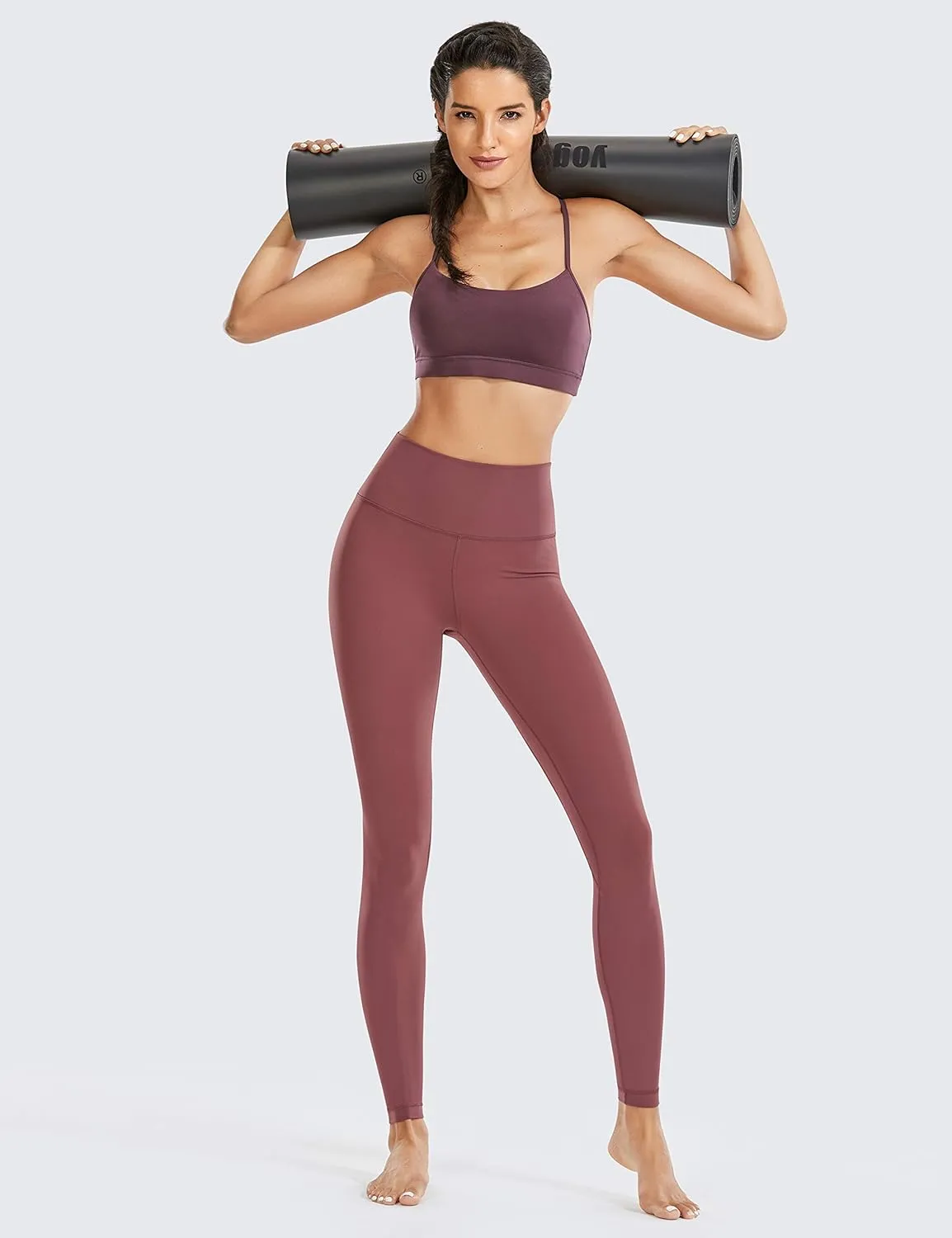 CRZ YOGA Women's Naked Feeling Yoga Pants 28 Inches - High Waisted Workout Leggings Full Length Tights Buttery Soft
