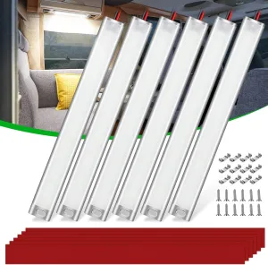 CT CAPETRONIX 12v LED Interior Light Bar, 168LEDs 15.4IN 1700LM 10W, DC 12v Volt led Strip Lights with Switch, for Enclosed Cargo Trailer Car RV Van Truck Lorry Camper Boat Caravan Motorhome (6Pcs)