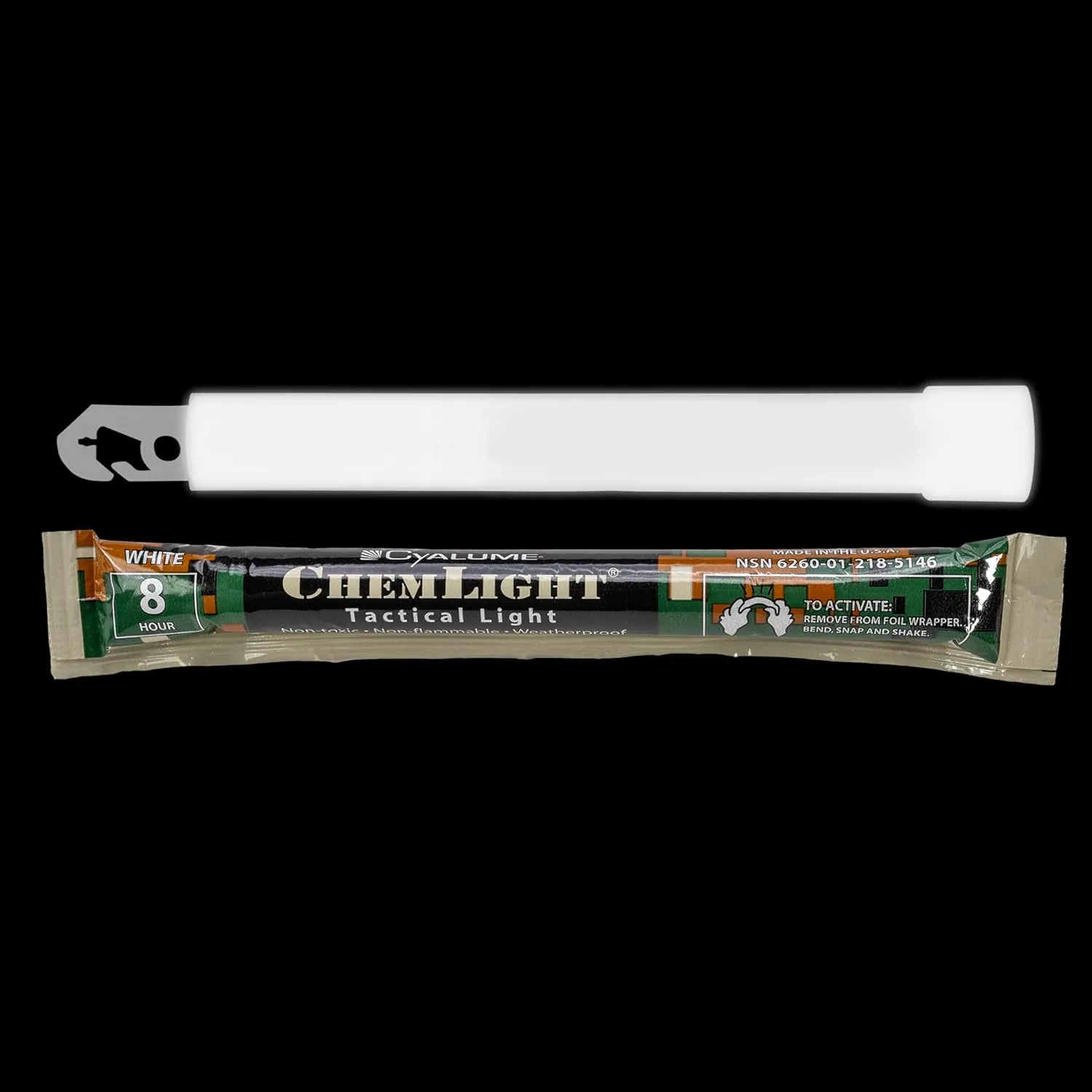 Cyalume Military Grade White Glow Sticks - Premium Bright 6” ChemLight Emergency Glow Sticks with 8 Hour Duration (Bulk Pack of 10 Chem Lights)
