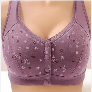 Daisy Bras for Older Women Front Closure Bra Cotton Bra Full Coverage Comfortable Bra No Underwire Plus Size Bra