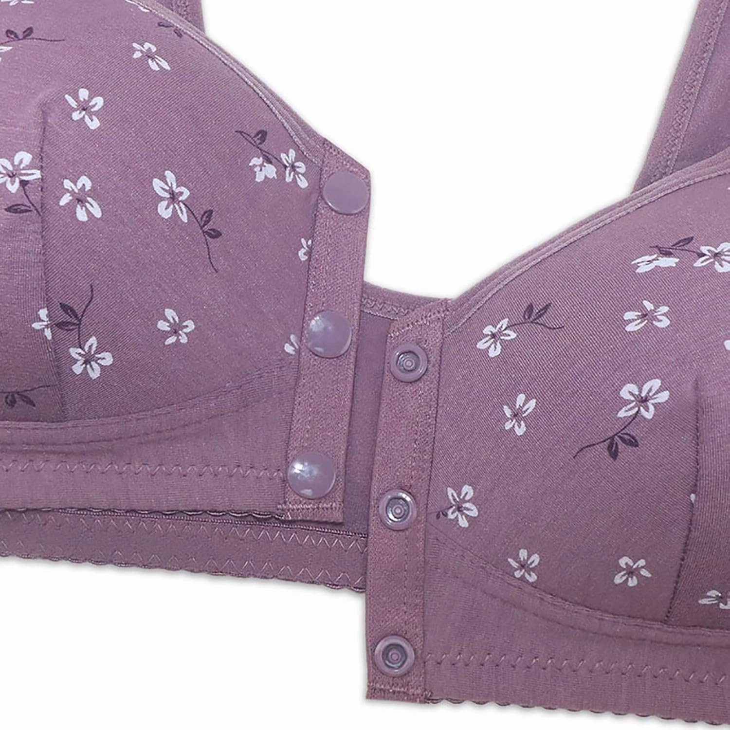 Daisy Bras for Older Women Front Button Close Convenient Everyday Bra 2025 New Comfortable No Underwire Gathering Bra