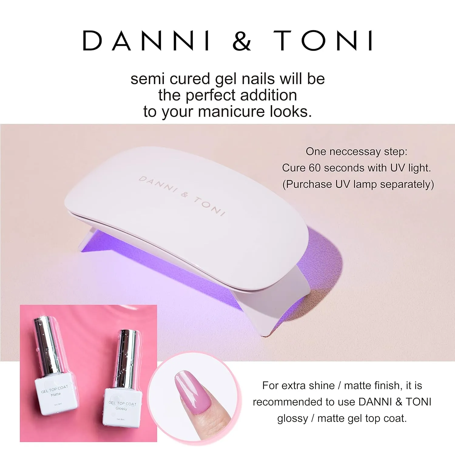 DANNI & TONI Semi Cured Gel Nail Strips Rose Red (Chinese Rose) Red Gel Nail Stickers/Wraps 28 Stickers