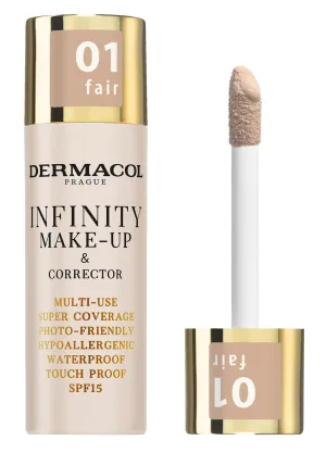 Dermacol Infinity make-up and corrector, Multi-use, Super coverage, Photo-friendly,Hypoallergenic,Waterproof, Touch proof, SPF 15, 01, Fair