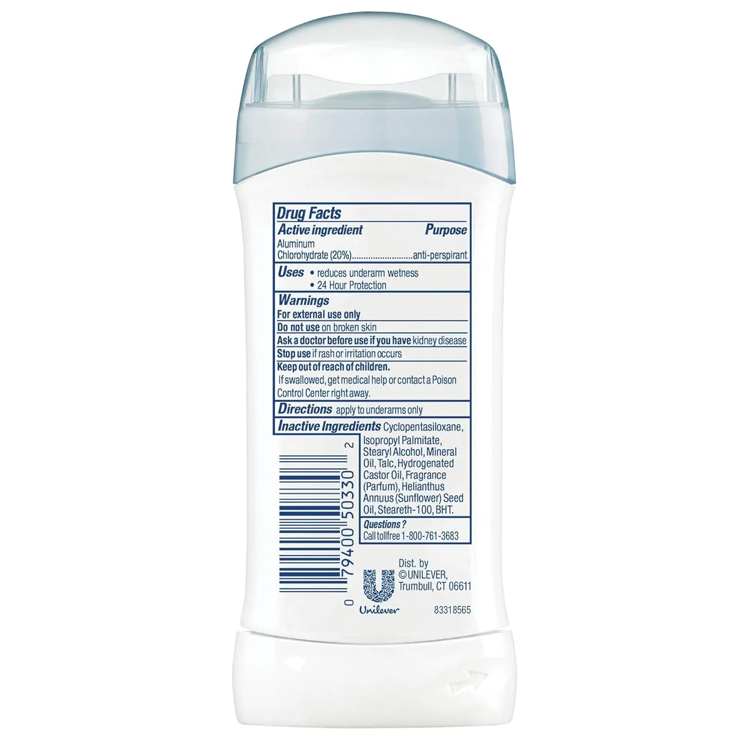 Dove Invisible Solid Antiperspirant Deodorant Stick for Women, 6 Count, Sensitive, For All Day Underarm Sweat & Odor Protection 2.6 oz