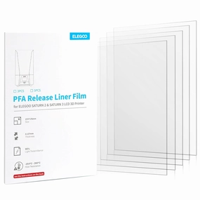 ELEGOO 5PCS PFA Release Liner Film for Saturn 2/8K/3/4/4 Ultra/4 Ultra 16K Resin 3D Printer 273x176mm, 0.127mm Thickness with Stronger Release Functionality and 92% Light Transmittance