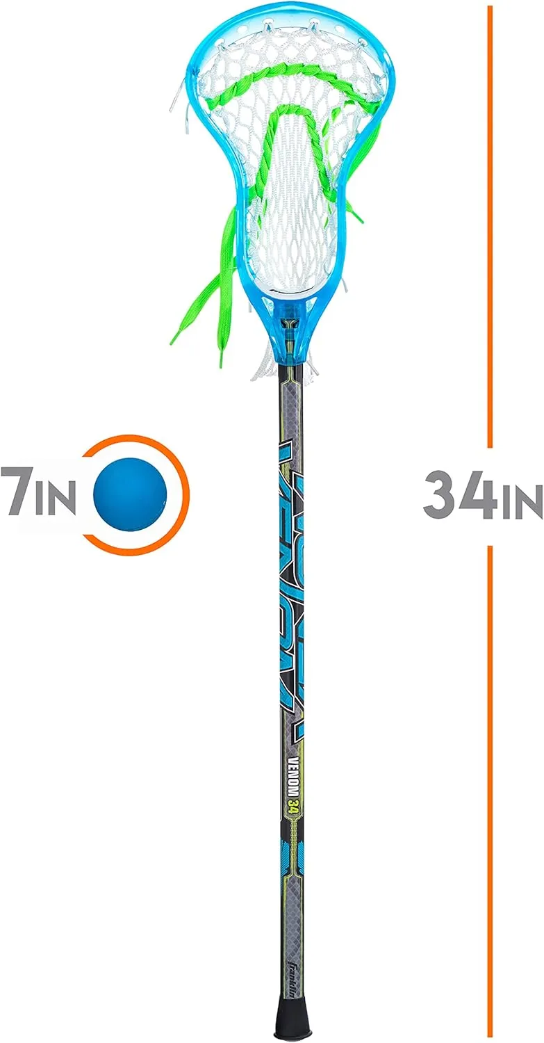 Franklin Sports Kids Mini Lacrosse Stick   Ball Set - Venom Youth Plastic Lacrosse Stick for Beginners - Perfect Set for Kids   Toddlers