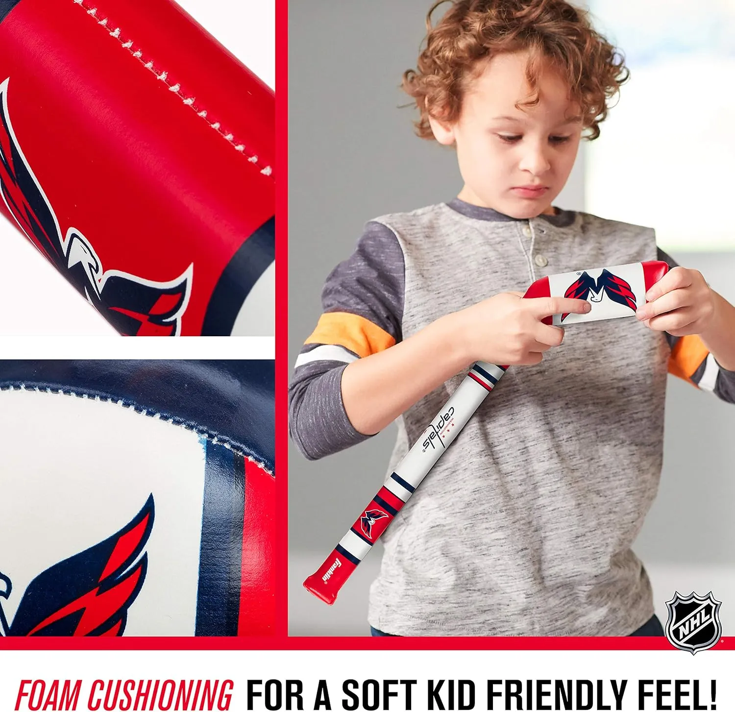 Franklin Sports NHL Team Mini Soft Hockey Stick Set - NHL Team Soft Foam Mini Hockey Stick and Ball - Great Toy for Kids