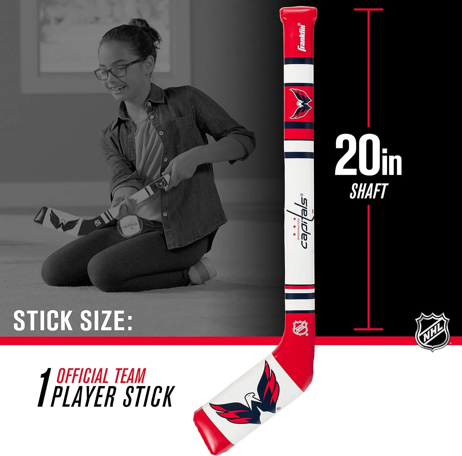 Franklin Sports NHL Team Mini Soft Hockey Stick Set - NHL Team Soft Foam Mini Hockey Stick and Ball - Great Toy for Kids