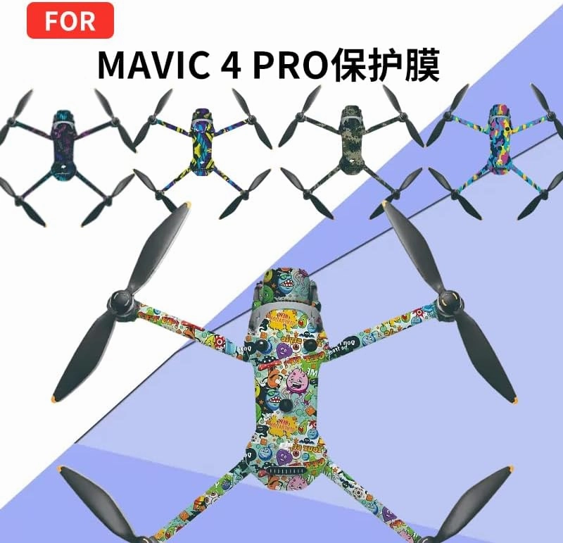 Full-Body Protective Sticker for Mavic 4 Pro - Scratch-Resistant Color Change Film, Bubble-Free with Air Channels, No Residue Removal (02 Jungle Camouflage)