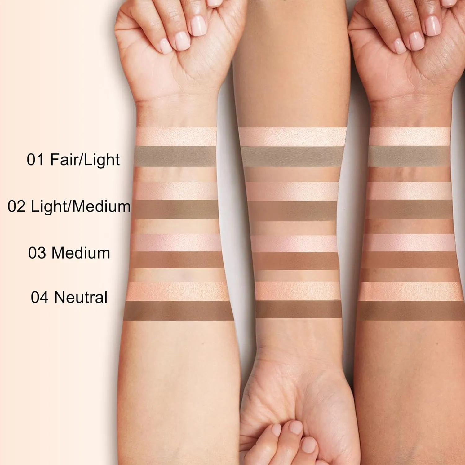 FV Dual-Ended Contour & Highlighter Stick - 2 Pack, Waterproof, Long-Lasting, Creamy & Blendable Formula, Natural Finish Sculpting Stick for Face & Body, Shades: 02 Light/Medium & 04 Natural Medium