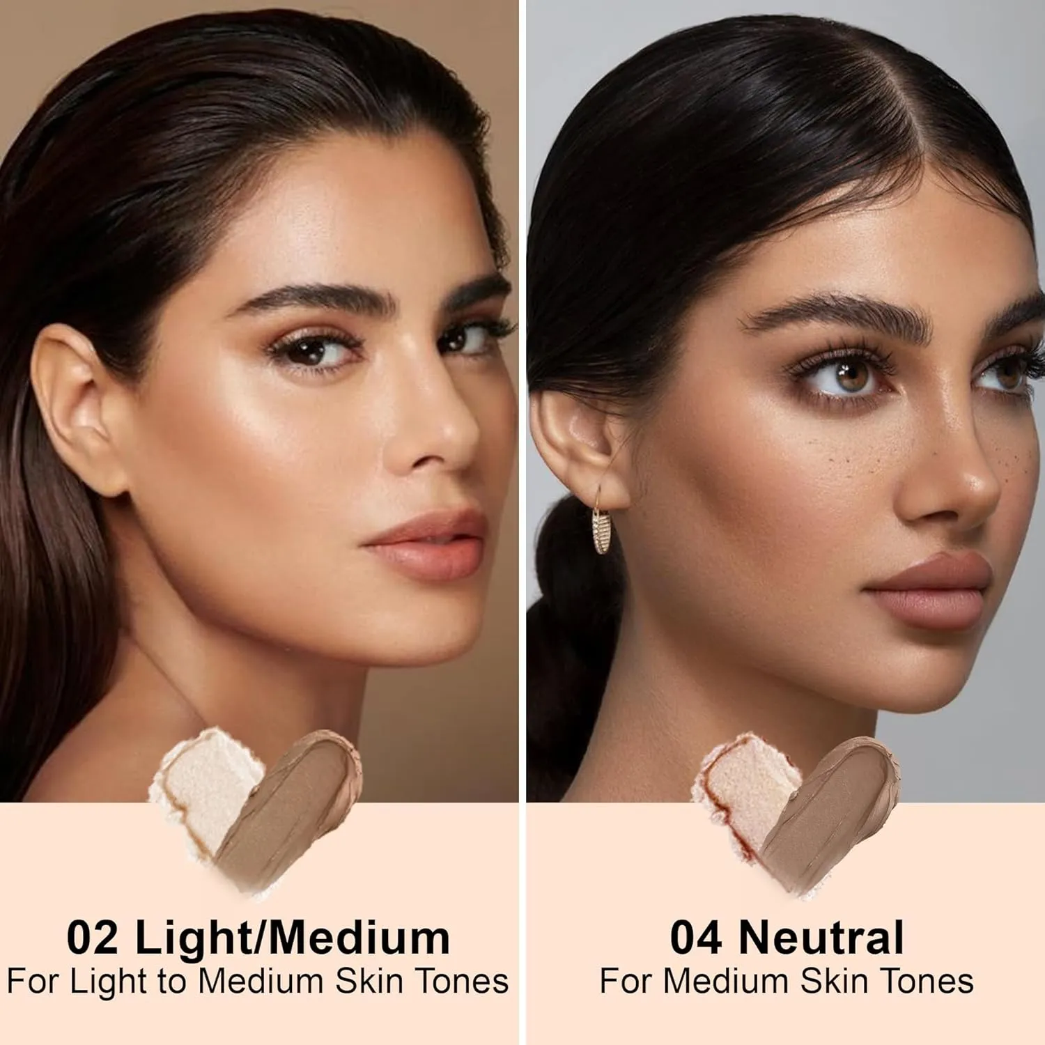 FV Dual-Ended Contour & Highlighter Stick - 2 Pack, Waterproof, Long-Lasting, Creamy & Blendable Formula, Natural Finish Sculpting Stick for Face & Body, Shades: 02 Light/Medium & 04 Natural Medium