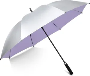G4Free 54/62 Inch Windproof UV Protection Golf Umbrella Extra Large Silver Coated Automatic Open Stick Long Umbrella