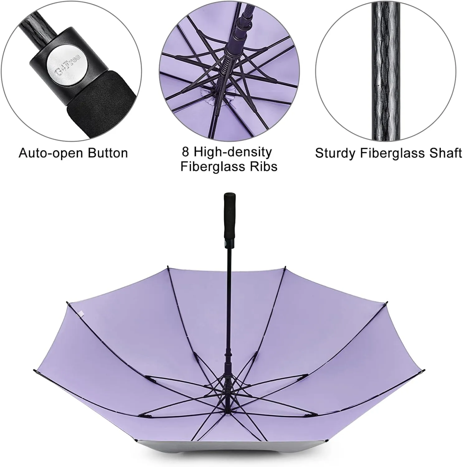 G4Free 54/62 Inch Windproof UV Protection Golf Umbrella Extra Large Silver Coated Automatic Open Stick Long Umbrella