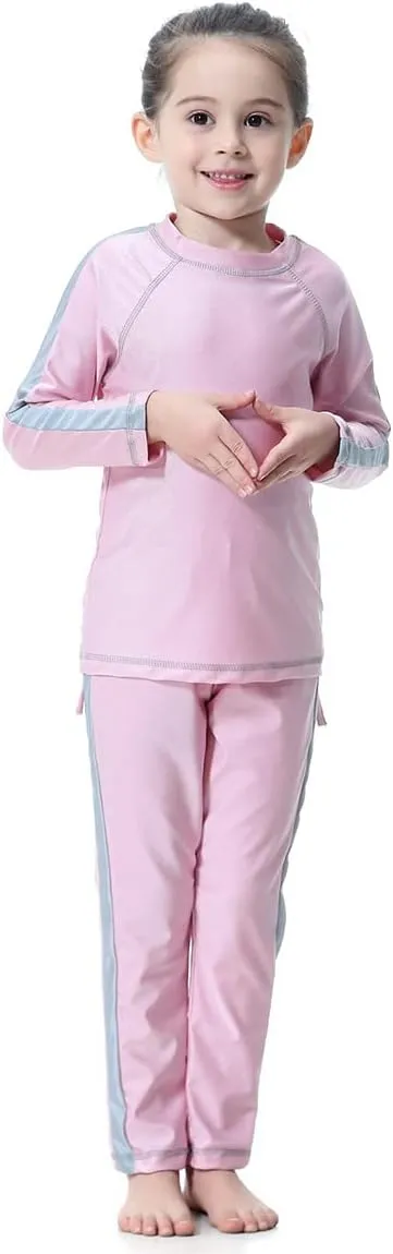 Girls Muslim Swimsuit Sweetheart Top   Pants Full Coverage Swimwear Islamic Cap Swimming Burkini Bathing Suit